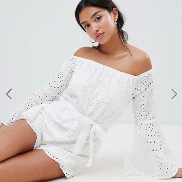 Off-the-shoulder petite ASOS romper - Never Worn - Picture 4 of 4